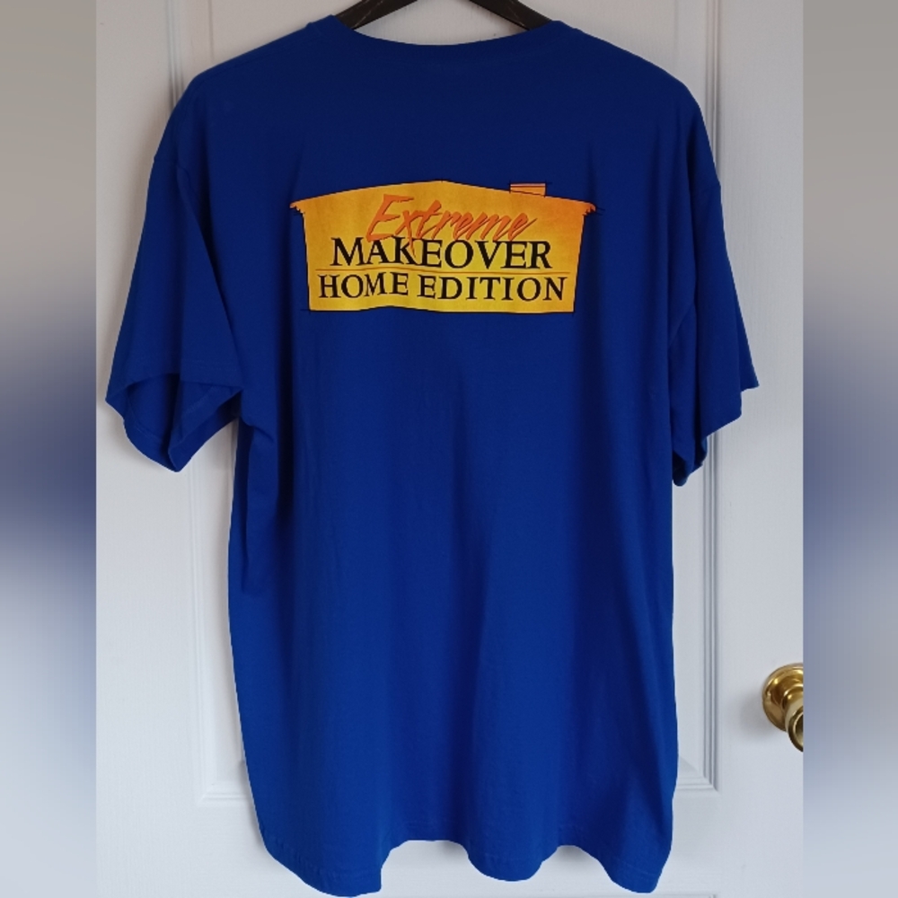 ROYAL BLUE T-SHIRT BACK GRAPHIC ONLY "EXTREME MAKEOVER HOME EDITION" SIZE XL